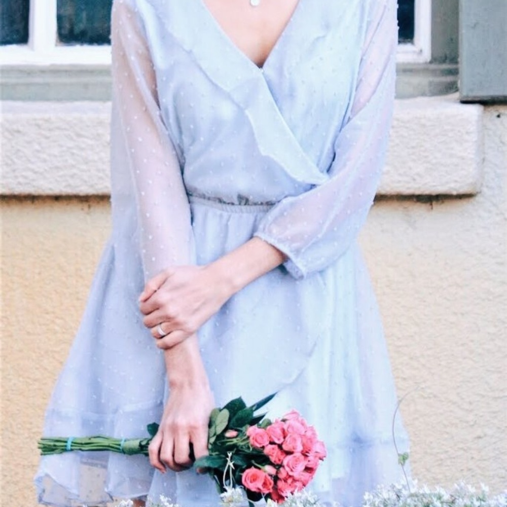 🦋Sapphire Skys Mini SwissDot Chiffon Dress🦋 - Picture 2 of 8